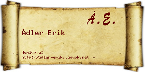 Ádler Erik névjegykártya